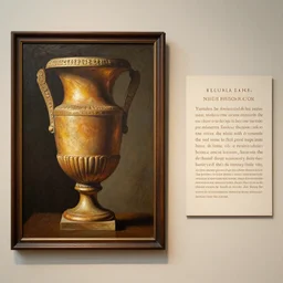 a painting of a urn is on display alongside an inscription, famous urns urns from the city's history