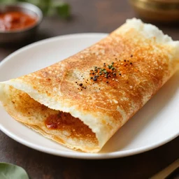 a photo of a plate containing masala dosa, highly detailed, trending on artstation, bokeh, 9 0 mm, f / 1. 4