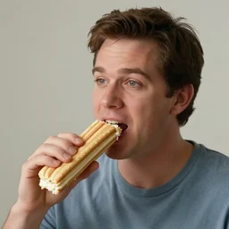 alex jones eating a huge twinkie, high definition, color film,