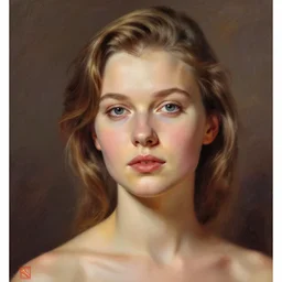 portrait beautiful girl, ussr poster, art by grewski
