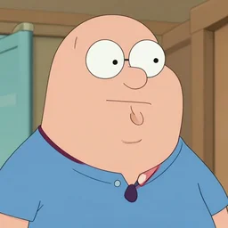 peter griffin, real person, close up, realistic,