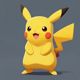 stylized cute pikachu character design, dynamic pose pokemon, rendered, trending on artstation