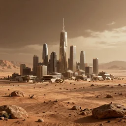 Rendering of a Martian city