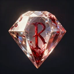 This diamond contains the blood of a creature — blood that appears in the form of the blod (blood) rune. digital artwork