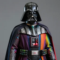 highly detailed realistic matte painting of darth vader wearing rainbow colors by lisa frank, unreal engine, concept art, CGsociety, trending on artstation