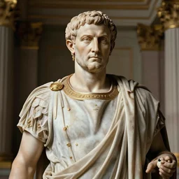 official portrait of julius caesar, associated press, grand, opulent, realistic
