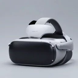 Professional slick Product marketing photo. Steam's Valve Index HMD VR Headset. Slick and shiny presentation. Well organized and minimalist.