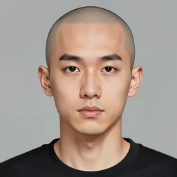 bald single character, perfect face symmetrical, photorealistic, illustration, portrait