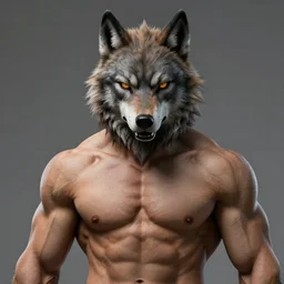 a muscular man in a wolf mask, detailed photo, artstation, ultradetailed by james gurney, ultradetailed