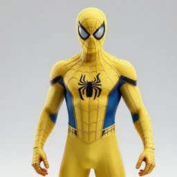 spider - man wearing a yellow symbiote suit, hd photo, 4 k, highly detailed