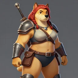 artwork of a thicc and sexy anthropomorphic female dog warrior, trending on furaffinity, artstation, 8 k hd, cmyk, full color, by jay naylor, dan mumford, rossdraws