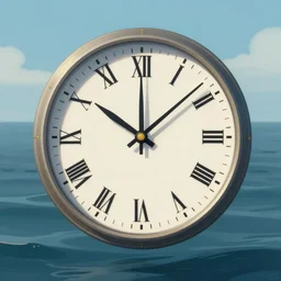 a clock floating on the sea, sharp focus, intricate, digital painting, concept art, illustration, fantasy, award - winning, trending on artstation, cinematic lighting, art by jerry eisenberg, alex toth, peter de seve