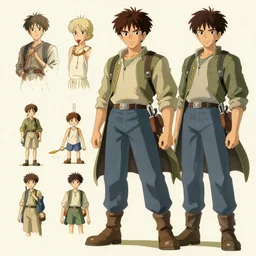 character sheet of gigachad by greg rutkowski and studio ghibli, digital art, trending on artstation, highly detailed, concept art, beautiful, masterpiece