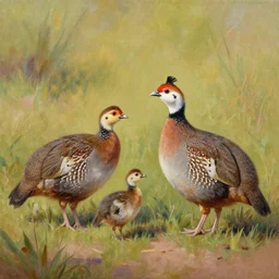 a family of quails, tucson arizona painting by carl redin
