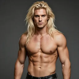 a sexy blonde neanderthal man
