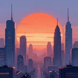 a futuristic city with a giant sunset in the background, cyberpunk art by ilya kuvshinov, instagram contest winner, retrofuturism, synthwave, retrowave, darksynth