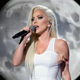 lady gaga singing on the moon