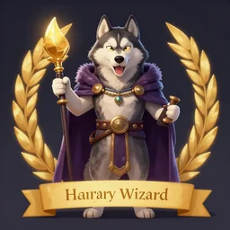 Husky Wizard, Fantasy, artstation, award winning,