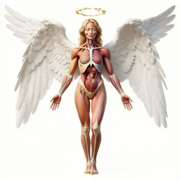 a detailed biological anatomy of an angel, medical illustration