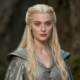 beautiful radiant elizabeth debicki as galadriel, lord of the rings, lotr fanart, trending on artstation, character art, the hobbit, digital painting, concept art, smooth, sharp focus, illustration, art by artgerm and greg rutkowski, directed by peter jackson,