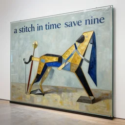 a stitch in time save nine, concept painting, meaning, marcel duchamp, detailed, large glass, award winning, exceptional