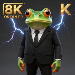 a bussines man frog in a black suit, cinematic lightning, 8 k, octane render, art station, matte painting, trending, 8 k
