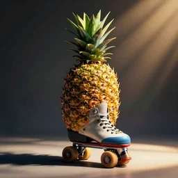 a super cool pineapple on rollerblades