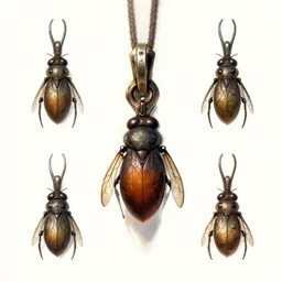 concept art of small insect pendant, fantasy illustration, trending on artstation, dungeon and dragon, symmetry, item art, high res