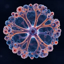 biological fractal electron microscopy colorized hyperrealistic 8 k