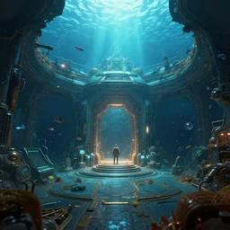 a secret underwater base | sci fi | fantasy | highly detailed rendering | trending on artstation | unreal engine | cinematic | volumetric lighting | stunning imagery | golden ratio | under the sea