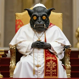 a picture of golem after he's been inagurated as the new pope.