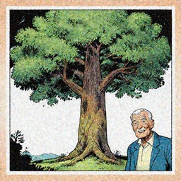 the tree of life in the style of Stan lee, comic strip