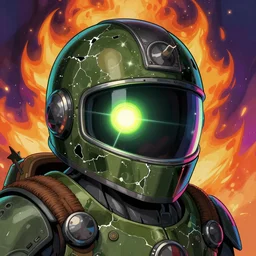 broken friend, tick helmet, glowing lights, epic fantasy, colorfully, digital art, highly saturated colors, concept art, detailed illustration, hd, 4 k, digital art, greg rutkowski, dan mumford, studio ghibli trending on artstation
