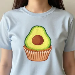 avocado cupcake on shirt, aenami, alena