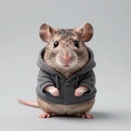 a full body shot of a cute rat wearing a hoodie looking into the camera, furry art, furaffinity, symmetrical, highly detailed