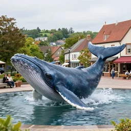 a big whale in the town square
