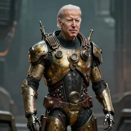joe biden as a steampunk cyborg, scifi, hyper realistic, 8 k