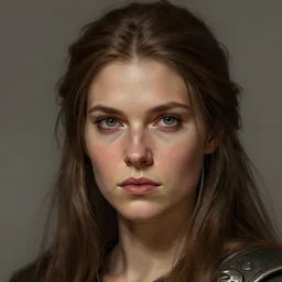 head and shoulders portrait of a barbarian, female, high fantasy, d & d, by artgerm, face details, extremely detailed, digital illustration