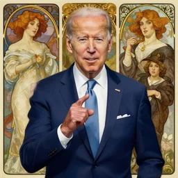 bodhisattva joe biden by alex grey, jon mcnaughton, alphonse mucha, rembrandt, and william blake