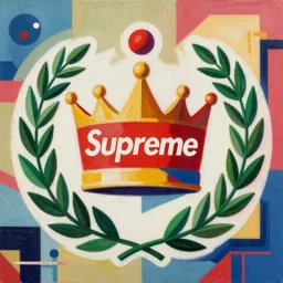 Supreme x Laurel wreath crown Profile Picture by Sachin Teng, asymmetrical, Organic Painting , Matte Painting,  geometric shapes, hard edges, graffiti, street art,:2 by Sachin Teng:4