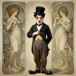 charlie chaplin from 1 9 2 0, photography of kurzgesagt, deep focus, d & d, fantasy, intricate, elegant, highly detailed, digital painting, artstation, concept art, matte, sharp focus, illustration, hearthstone, art by artgerm and greg rutkowski and alphonse mucha