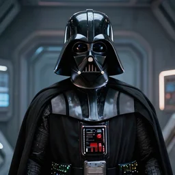 portrait of darth vader in a space station, award winning, trending on artstation, unreal engine