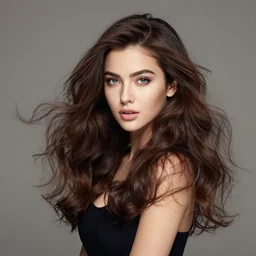 A portrait of a beautifully sensual girl with hair of volumetric displacement by WLOP