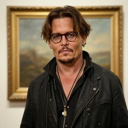 amber heard as johnny depp, photorealistic, art tation