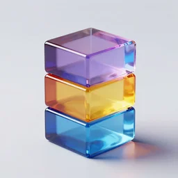 3 d stacked block, colorful glass, trending on behance, keyshot 1 1