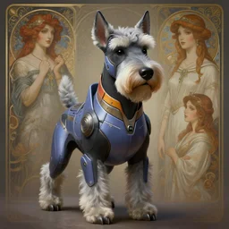 an anthropomorphic cyber westie wearing eva plugsuit, diffuse lighting, fantasy, intricate, elegant, highly detailed, lifelike, photorealistic, digital painting, artstation, illustration, concept art, smooth, sharp focus, art by john collier and albert aublet and krenz cushart and artem demura and alphonse mucha