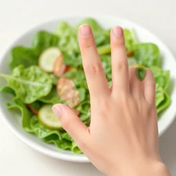 a salad filled with human fingers