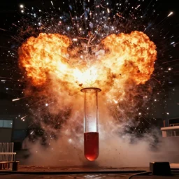 an explosion in a test tube, cinematic
