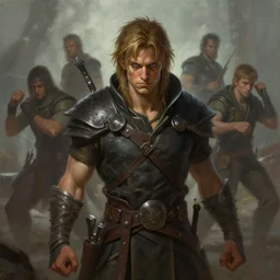 Rogue male hiding from fight, DnD character art portrait, matte fantasy painting, DeviantArt Artstation, by Jason Felix by Steve Argyle by Tyler Jacobson by Peter Mohrbacher, cinema
