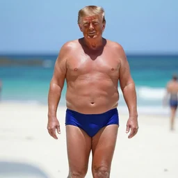 donald trump wearing a bikini at the beach,